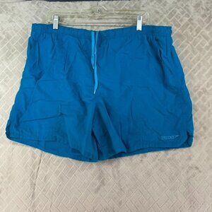 Speedo Mens 2XL Swim Trunks Blue Board Shorts Mesh Lined Inner Pocket